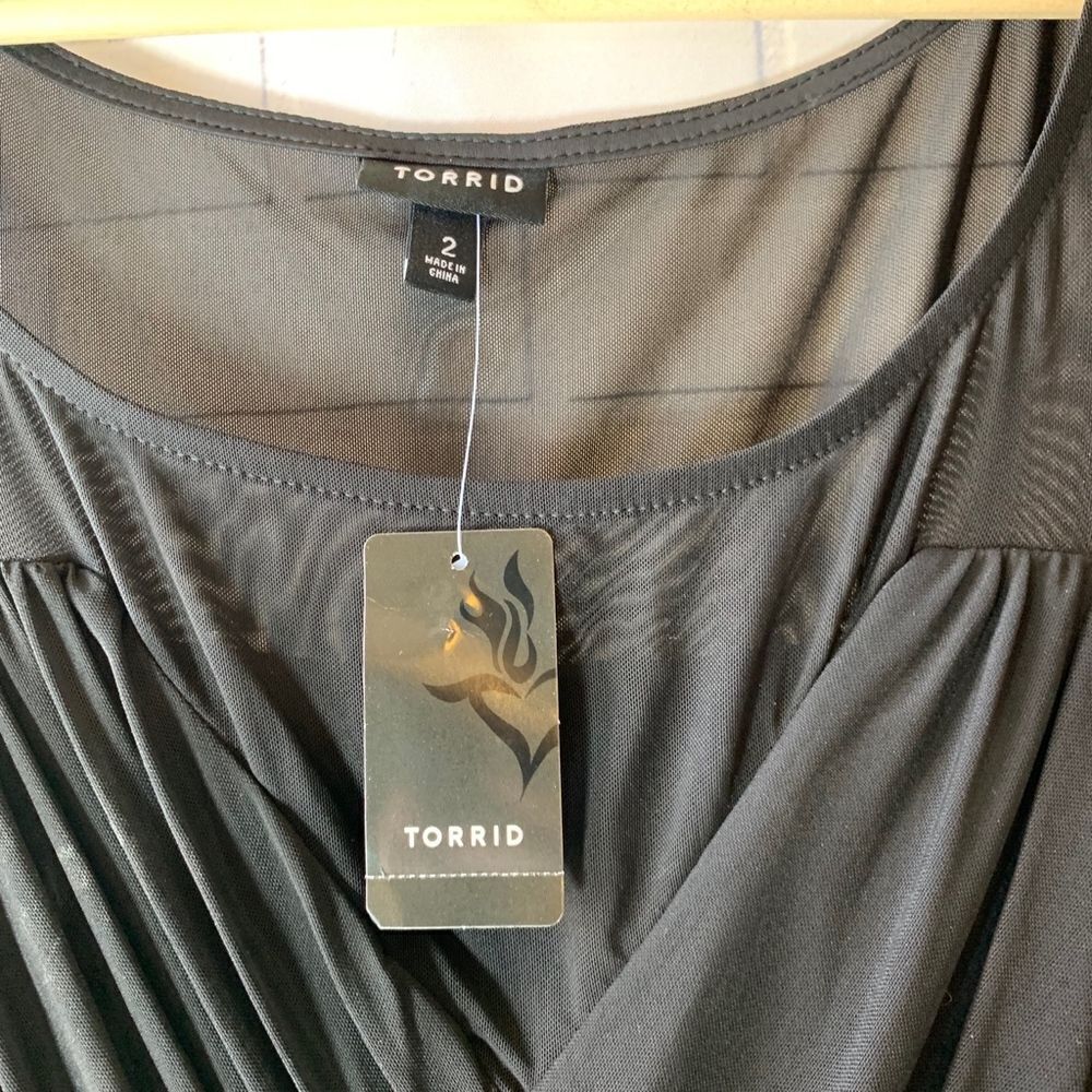 Torrid Black Faux Surplice Skater Dress Si… - Picture 5 of 5